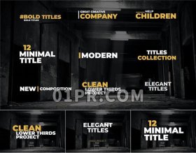Pr字幕模板 9组优雅简约企业公司排版标题文字 Pr素材